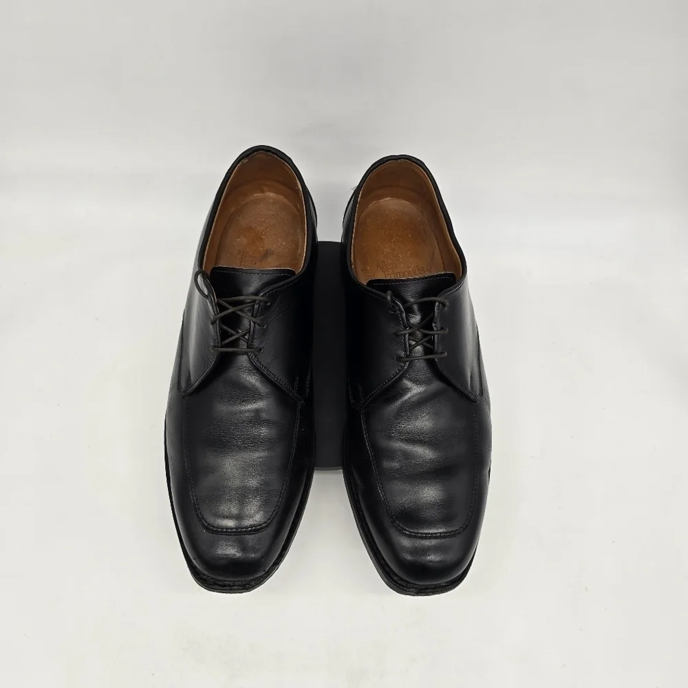 Allen Edmonds Shoe Mens 10.5 3E Burton Black Apron Toe Derby Oxford Dress